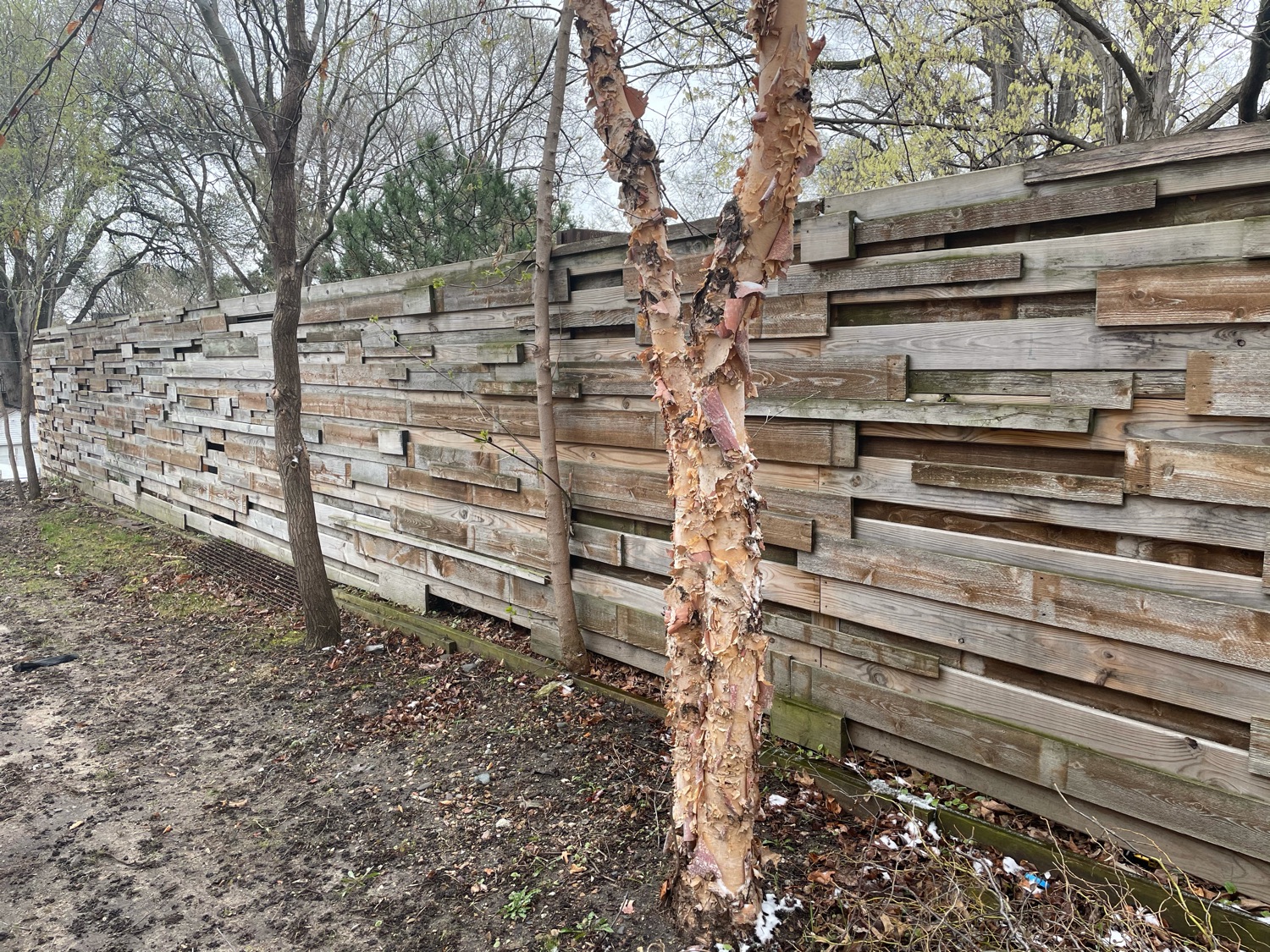 Custom horizontal-slat wood fence