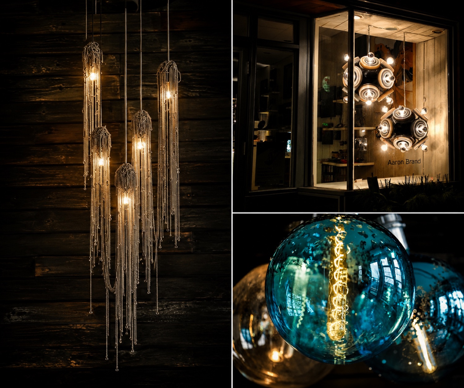 Custom pendant and glass lighting by Aaron Brand